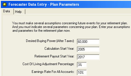 A screen shot from the Forecaster program A screen shot from the Forecaster program